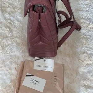 RARE & STUNNING! LODIS Carmel Hermione Quilted Leather Backpack – In Rosewood Lodis | Bags | Rare Stunning Lodis Carmel Hermione Quilted  main image 3